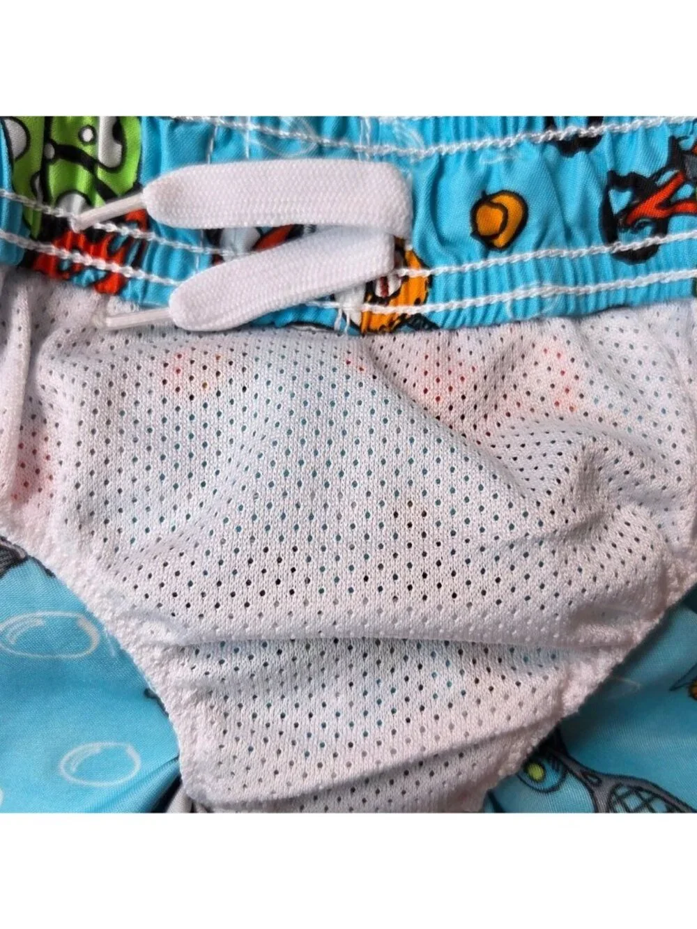 Vintage Inspired Baby Swim Trunks 6-9 Mos Elastic Waist Fish & Octopus Print  Es